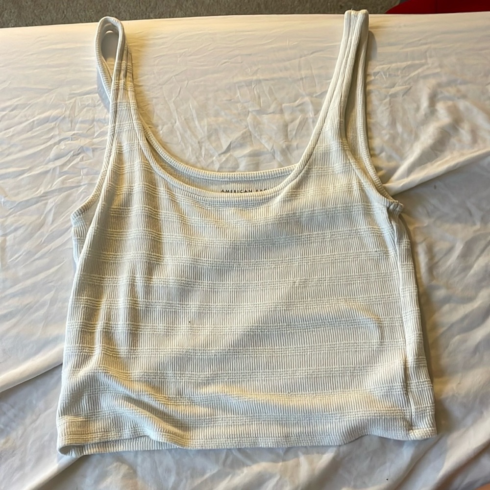 american eagle small white tank crop top
